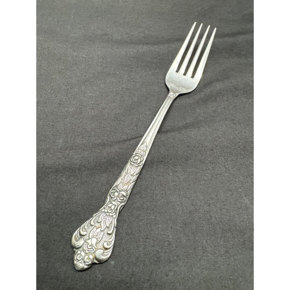 Vintage Versailles Stainless Steel Fork By Yamazaki Japan 7" Intricate Floral Pa